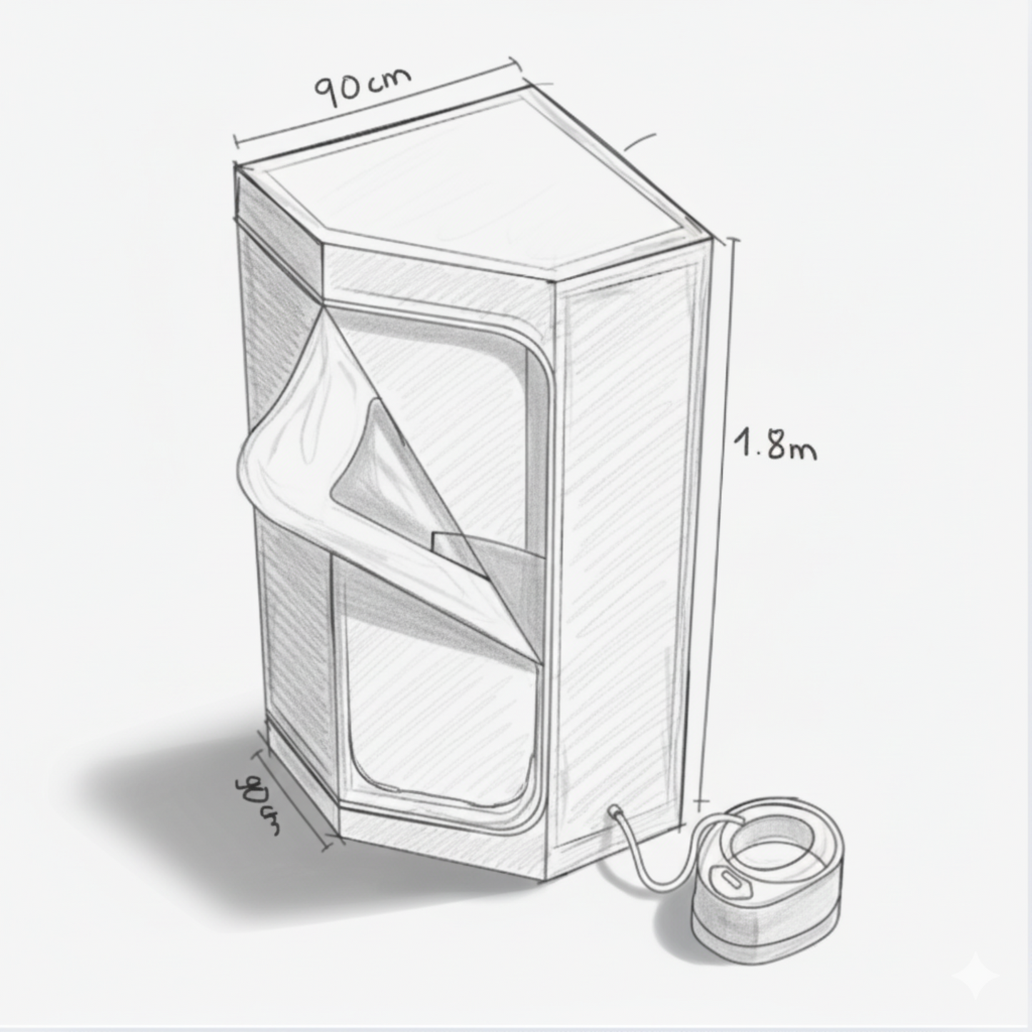 Nordx Dampfsauna 3D-Rendering - kompaktes Design für kleine Räume